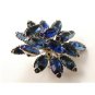 Gorgeous Vintage  Blue  Rhinestone  Brooch