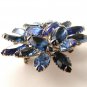 Gorgeous Vintage Blue Rhinestone Brooch