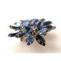 Gorgeous Vintage Blue Rhinestone Brooch