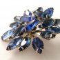 Gorgeous Vintage Blue Rhinestone Brooch