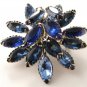 Gorgeous Vintage Blue Rhinestone Brooch
