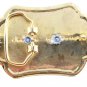 Western Cowboy Rodeo Gold Tone & Red Bowiing Horse Belt Buckle No. 101813