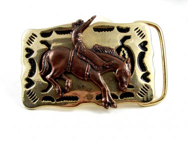 Made in USA Gold Tone Cowboy Waving Hand Belt Buckle #101813