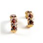 Sterling w/ Gold Vermeil Red & Sparkly Rhinestones Pierced Earrings