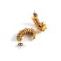 Sterling w/ Gold Vermeil Red & Sparkly Rhinestones Pierced Earrings