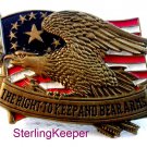 Vintage Brass The Right to Keep and Bear Arms Belt Buckle