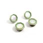 Art Deco Silvertone Mother Pearl Green Cufflinks by KUM-A-PART 103114