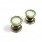 Art Deco Silvertone Mother Pearl Green Cufflinks by KUM-A-PART 103114