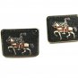 True Vintage Silvertone Knight On Horse Cufflinks Unmarked 110614