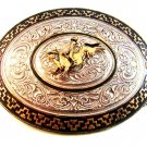 Vintage Bull Rider Western Cowboy Rodeo Belt Buckle by Marcus  Monterrey Mexico