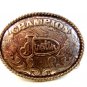 Vintage Western Cowboy CowGirl SilverTone Champion Belt Buckle by Justin 121714