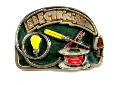 Electrician Enameled Belt Buckle 81914