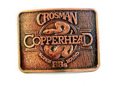 Vintage Crosman Copperhead Super BBs Round Belt Buckle