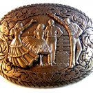 Vintage Western Square Dance Belt Buckle by Award Design Medals