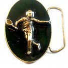 Vintage Tennis Player Belt Buckle