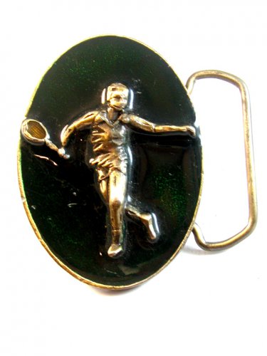 Vintage Tennis Player Belt Buckle