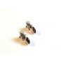Sterling Silver Pearl & Amythest Post Pieced Earrings
