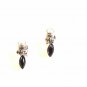 Sterling Silver Pearl & Amythest Post Pieced Earrings