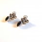 Sterling Silver Pearl & Amythest Post Pieced Earrings