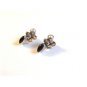 Sterling Silver Pearl & Amythest Post Pieced Earrings