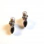 Sterling Silver Pearl & Amythest Post Pieced Earrings