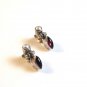 Sterling Silver Pearl & Amythest Post Pieced Earrings