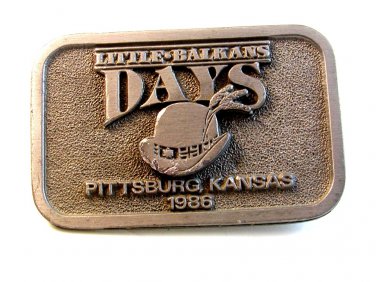 Vintage 1986 Little  Balkan Days Pittsburg, Kansas Belt Buckle