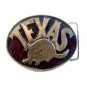 Vintage 1976 Texas Armadillo Enameled Belt Buckle by Koleako