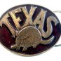 Vintage 1976 Texas Armadillo Enameled Belt Buckle by Koleako