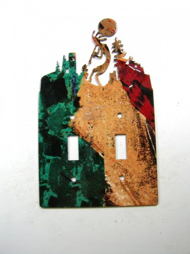Kokopelli Double Light Switch Cover Plate by Steel Images USA 030315HH