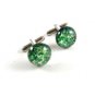 Unmarked Silvertone & Green & Blue Cufflinks 11062013ce