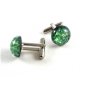 Unmarked Silvertone & Green & Blue Cufflinks 11062013ce