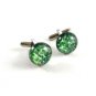 Unmarked Silvertone & Green & Blue Cufflinks 11062013ce