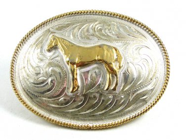 Western Cowboy Wild Horse Belt Buckle By Silver Strike 121514