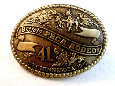 1995 Gold Tone Buffalo P.R.C.A. Rodeo Belt Buckle
