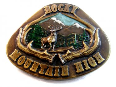 1977 Indiana Metal Craft Rocky Mountain High Belt Buckle