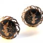 Vintage Siam Sterling Niello  Dancer Clip On Earrings