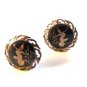 Vintage Siam Sterling Niello  Dancer Clip On Earrings