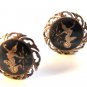 Vintage Siam Sterling Niello Dancer Clip On Earrings