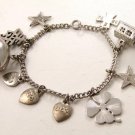 Vintage Beta Sigma Phi Sterling Charm Bracelet & Charms