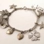 Vintage Beta Sigma Phi Sterling Charm Bracelet & Charms