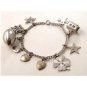 Vintage Beta Sigma Phi Sterling Charm Bracelet & Charms