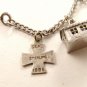 Vintage Beta Sigma Phi Sterling Charm Bracelet & Charms