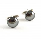 Unmarked Silvertone & Hematite Cufflinks 1106201llp