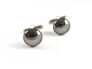 Unmarked Silvertone & Hematite Cufflinks 1106201llp