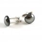 Unmarked Silvertone & Hematite Cufflinks 1106201llp