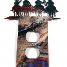 4 Cowboys 4 Horses Double Outlet Cover Plate by Steel Images 42315c