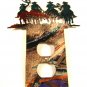 4 Cowboys 4 Horses Double Outlet Cover Plate by Steel Images 42315c