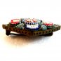 Vintage Brass Italian Ultra Fine Micro Mosaic Brooch 12142013fgh
