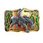Made in USA Western Gold Tone Cowboy on Broncho Belt Buckle #102113e
